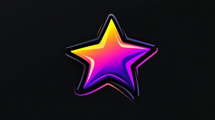 Vibrant, multicolored star design against a dark background. A symbol of achievement, success, and excellence.