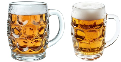 set of 2 beer glasses isolated over white background; st patrick's day 2025 decoration element