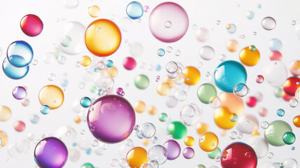 Floating bubbles in the air 3d render illustration. 3D Illustration