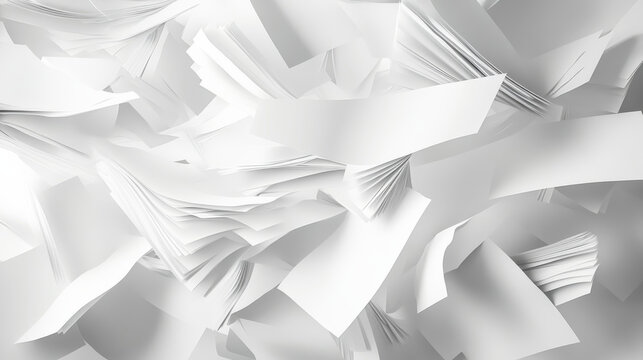 exploding pile of white din a4 paper sheets flying isolated on grey to replace your design 3d render illustration
