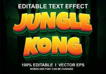  jungle kong vector text effect with modern style design