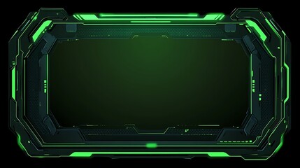 Obraz premium Futuristic Green Frame Digital Interface Technology
