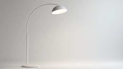 Modern white floor lamp isolated on white background