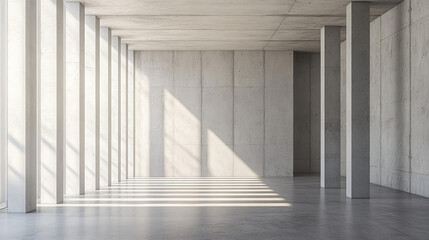 Fototapeta premium Empty Room With Concrete Walls and Floors 3d render illustration. 3D Illustration