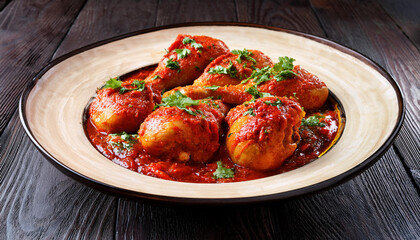 chicken thighs in spicy harissa sauce