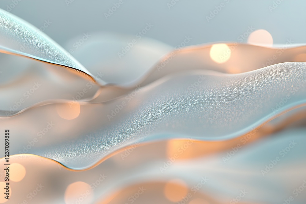 Poster layered effect of blurred shapes showcases a mesmerizing interplay of soft-focus lights and subtle r