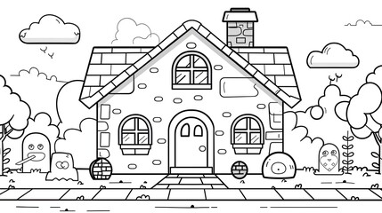 sketch of house