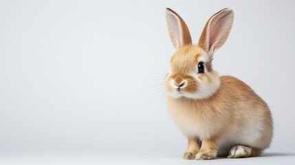 Obraz premium Cute bunny rabbit studio shot, white background, Easter