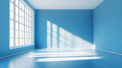 Fototapeta premium blue empty abstract futuristic room 360 panorama vr environment map. 3D Illustration