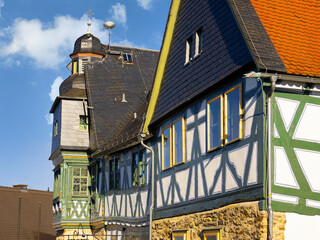 Idstein, Hessen, Altstadtszene mit Fachwerk