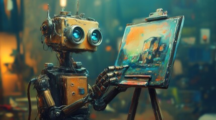 AI-powered robots are becoming creative by using painting tools to create artworks. These autonomous robots are developing into artists.