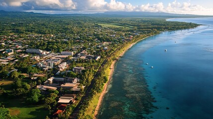 Apia, the capital of the island nation of Samoa, is located on the north coast of the main island, Upolu.