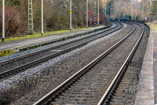 railway tracks in the countryside