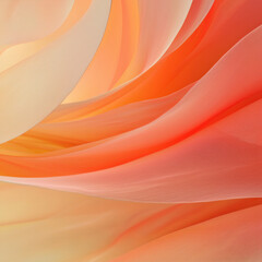 Layers of flowing silk fabric blending warm orange and peach tones.