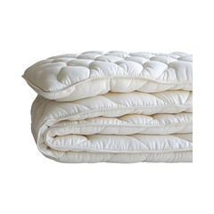 Padded Mattress Topper with Quilted Design Isolated on Transparent Background