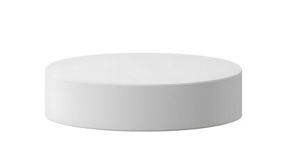 PNG White podium isolated on transparent background. Empty product presentation pedestal display stand.