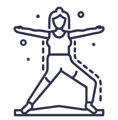 Warrior yoga pose icon for blogs, websites, fitness themes, and mindfulness designs