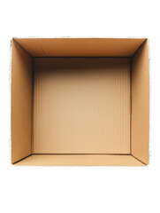 Fototapeta premium Open cardboard box, white isolate background