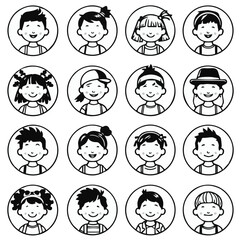 set of faces - icon sheet