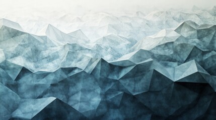 Obraz premium Abstract Mountain Landscape with Geometric Shapes and Depth Effects