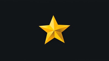 Bold, three-dimensional yellow star illustration on a dark background with geometric design elements and sharp edges. Generative AI