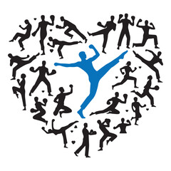 Karate Practice Icons. Action-Packed Silhouettes for Martial Arts Designs