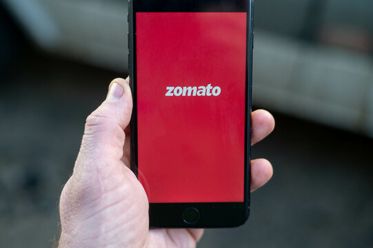 Zomato app on smartphones screen