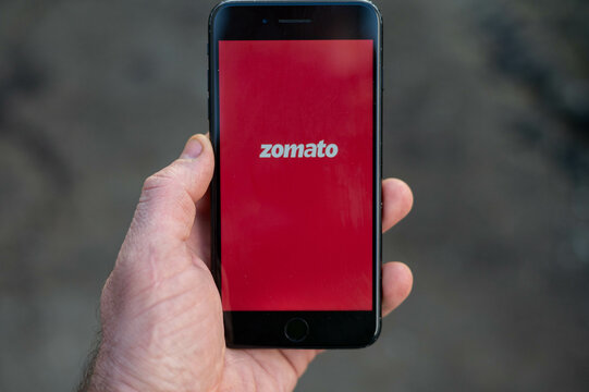 Zomato app on smartphones screen
