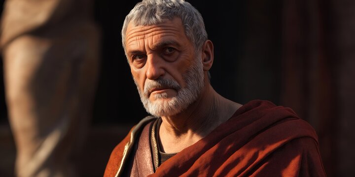 Roman Stoic Philosopher Seneca in Classical Clothing