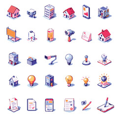 House, Lightbulb Icon Set