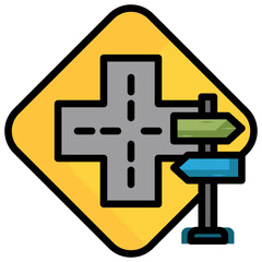 Obraz premium Crossways Sign Icon