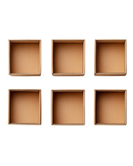 Fototapeta premium Empty cardboard boxes, white isolate background