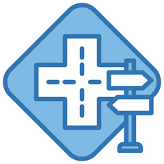 Fototapeta premium Crossways Sign Icon