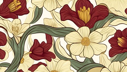 Elegant Floral Design Featuring Red And Cream Flowers