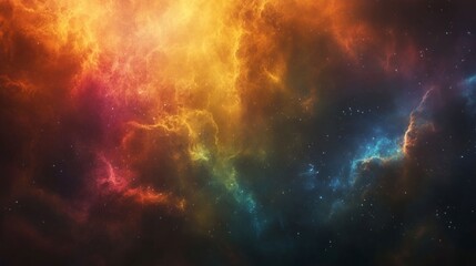 Fototapeta premium A vibrant and colorful background with clouds of smoke, creating an atmosphere reminiscent of the rainbow's colors in space.