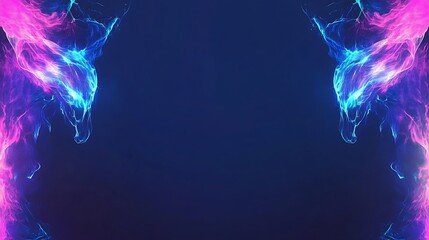 Obraz premium Abstract Neon Blue Pink Energy Creatures Dueling