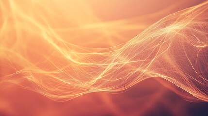 Fototapeta premium Abstract Orange Wave Network Design