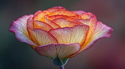 Stunning Ranunculus Bloom: A Symphony of Orange and Pink