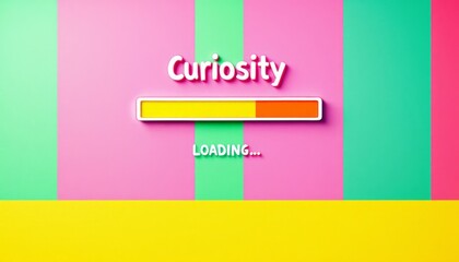 Whimsical Curiosity Loading Progress Bar with Vibrant Color Blocks Awaiting Discovery