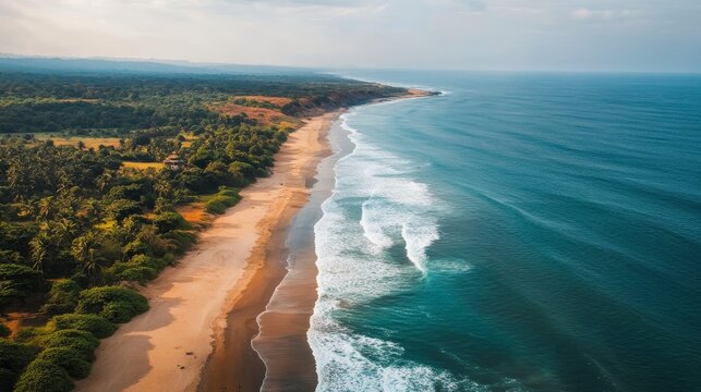 A stunning beach in Sri Lanka boasts a picturesque lighthouse that adds to its beauty.