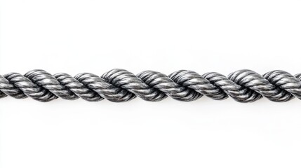 Naklejka premium Close-up of a Gray Braided Rope: Nautical Texture and Design