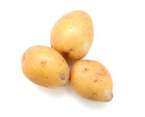 New potato isolated on white background close up