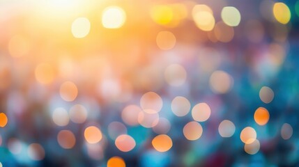 Out-of-focus abstract bokeh lights in warm golden tones creating dreamy effect