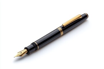 Chic black pen alone on a white background