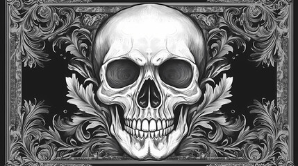 Gothic skull motif. Gothic Elegance. Illustration