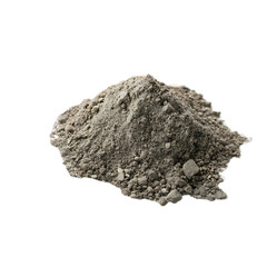 Pile of Fine Gray Powdered Material isolated on white background as transparent. PNG.AI GENERATED