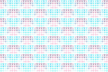 Abstract background with blue, pink and purple watercolor hearts. Seamless watercolor pattern.