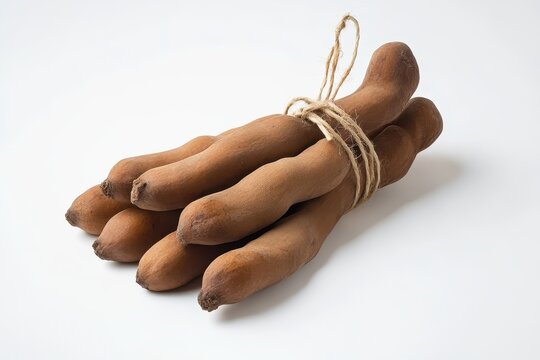 Cluster of unprocessed tamarind on a light backdrop