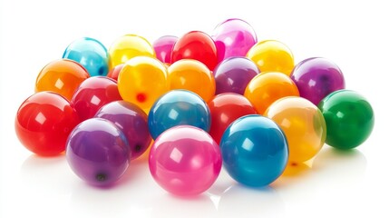 Vibrant Pile of Colorful Balloons: Festive and Joyful Celebration