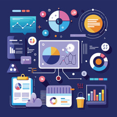 Modern Infographic Elements for Business Presentations & Social Media Marketing